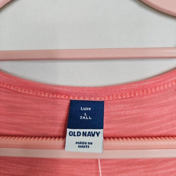 NWT Women's OLD NAVY V-Neck T-Shirt Top HEATHER PINK size L Tall Luxe Casual - Picture 3 of 7